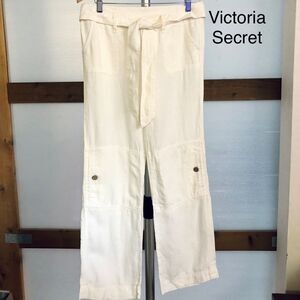 Londonjean 100% Linen Cream Pants, Classic, Straight Leg Sz 2